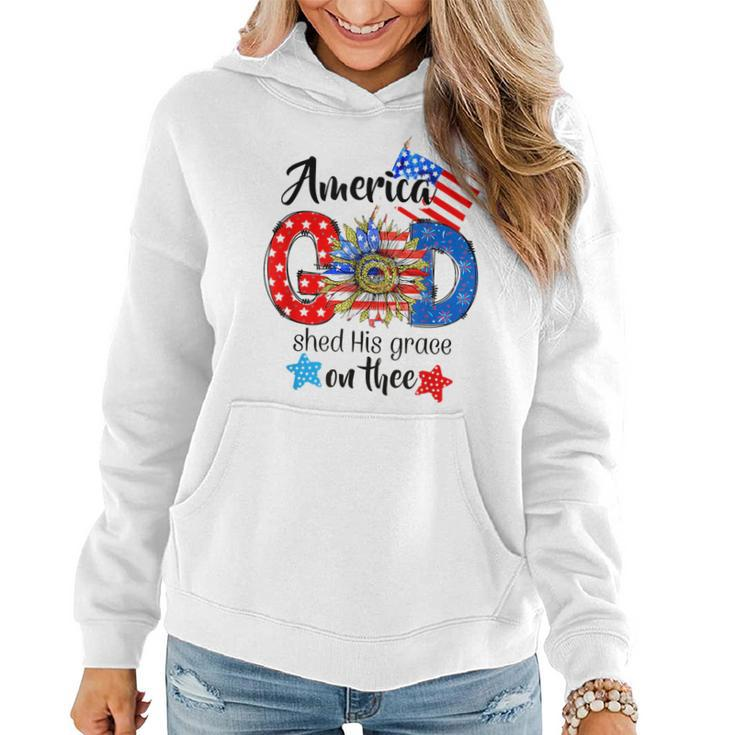 American God Shed His Grace On Thee Christian 4Th Of July  Women Hoodie
