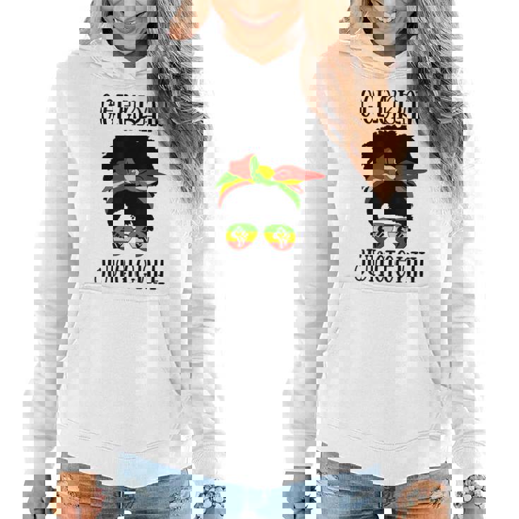 Black Messy Bun Junenth Celebrate Women Hoodie