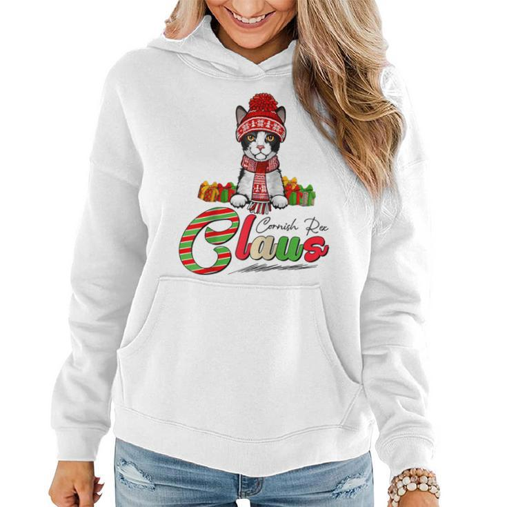 Cornish Rex Claus Cat Lover Santa Hat Ugly Christmas Sweater Women Hoodie