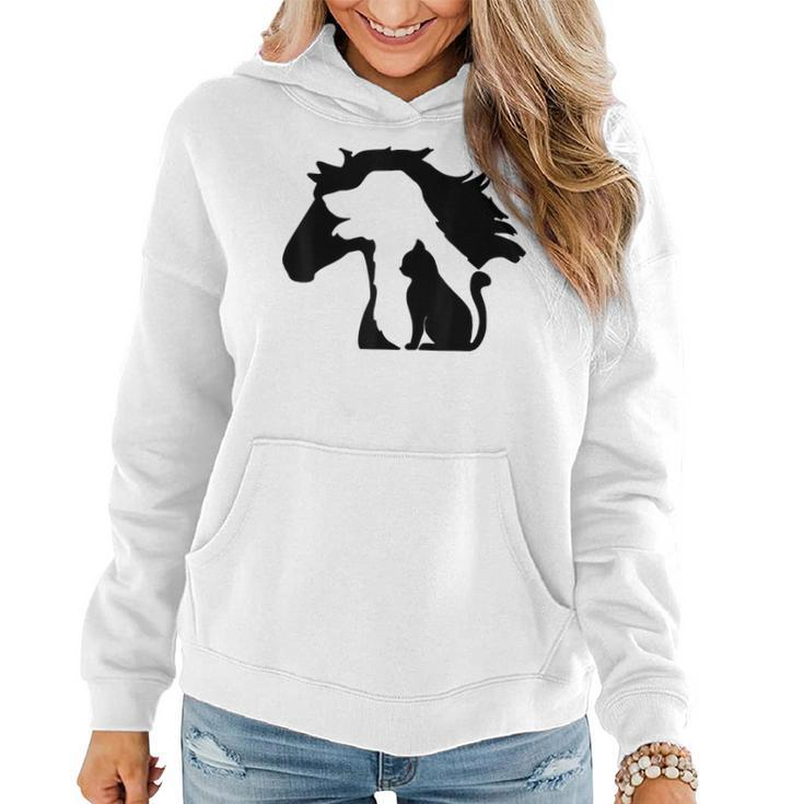 Cute Horse Dog Cat Lover Mother's Day Women Hoodie