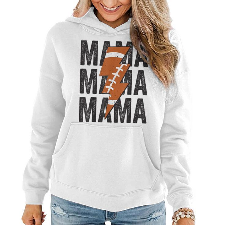 Football Mom Mama Distressed Lightning Bolt Mothers Day  Gifts For Mom Funny Gifts Women Hoodie