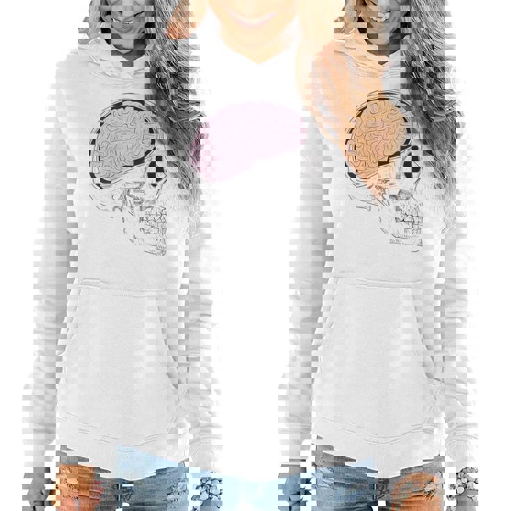 Hand-Drawn Vintage Retro Skull For Brain Surgeon Women Hoodie