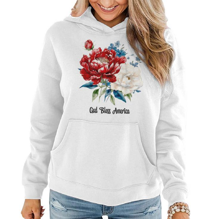 Happy 4Th Of July  For Women God Bless America Red Whi  Women Hoodie