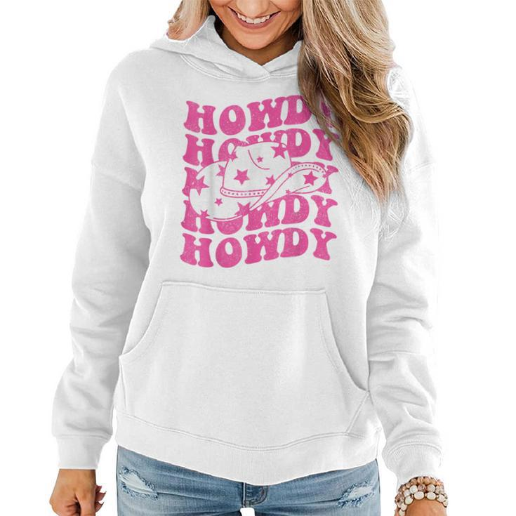 Howdy Southern Western Girl Country Rodeo Pink Cowgirl Retro Women Hoodie