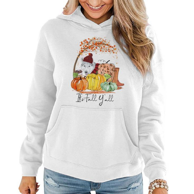 It's Fall Y'all Pumpkin Czechoslovakian Wolfdog Thanksgiving Women Hoodie