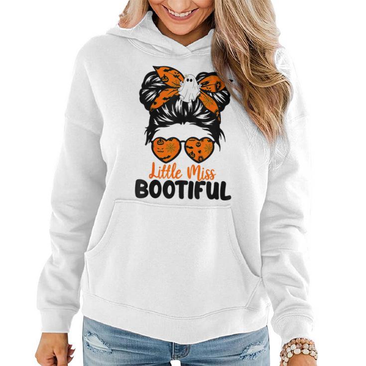 Messy Bun Little Miss Bootiful Boo Halloween Costume Girls Women Hoodie