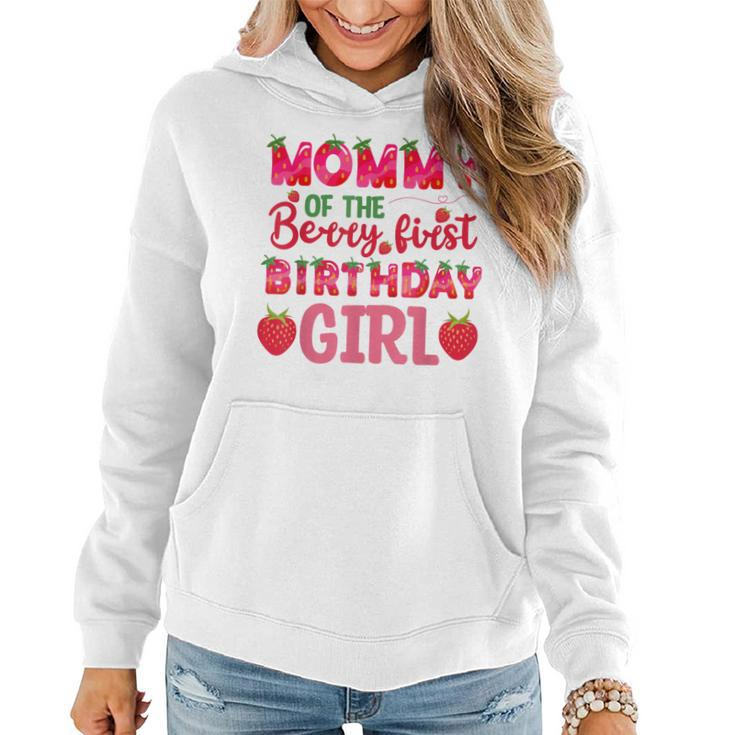 Mommy Of The Berry First Birthday Strawberry Girl Matching Women Hoodie