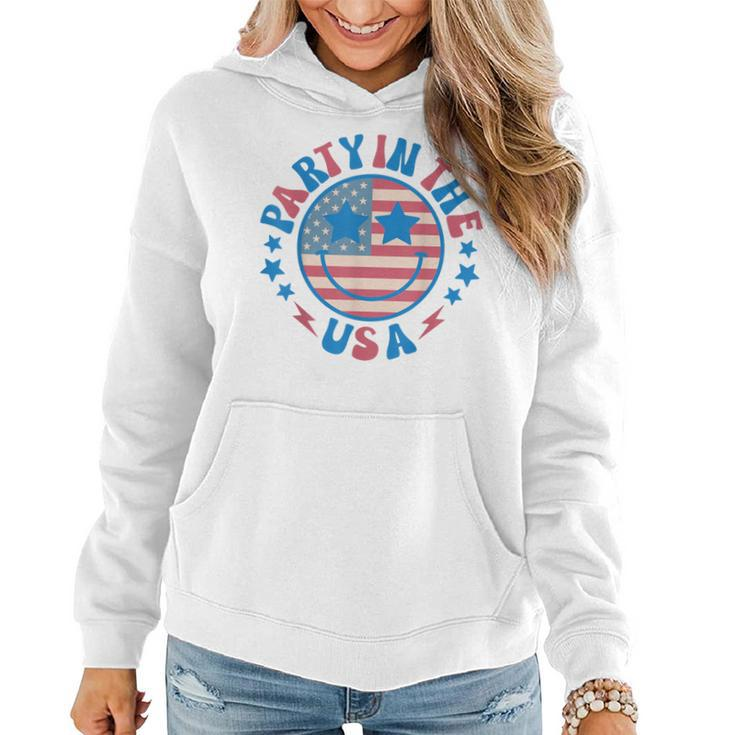 Party In The Usa 4Th Of July Preppy Smile Women Hoodie