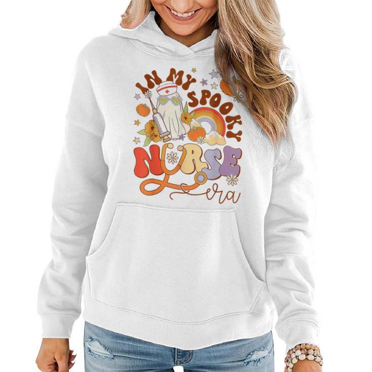 Retro In My Spooky Nurse Era Nicu Halloween Ghost Pumpkin Women Hoodie