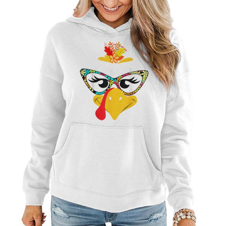 Thanksgiving Turkey Face Colorful Floral Sunglasses Women Hoodie