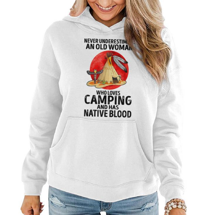 Never Underestimate An Old Woman Who Loves Camping Women Hoodie