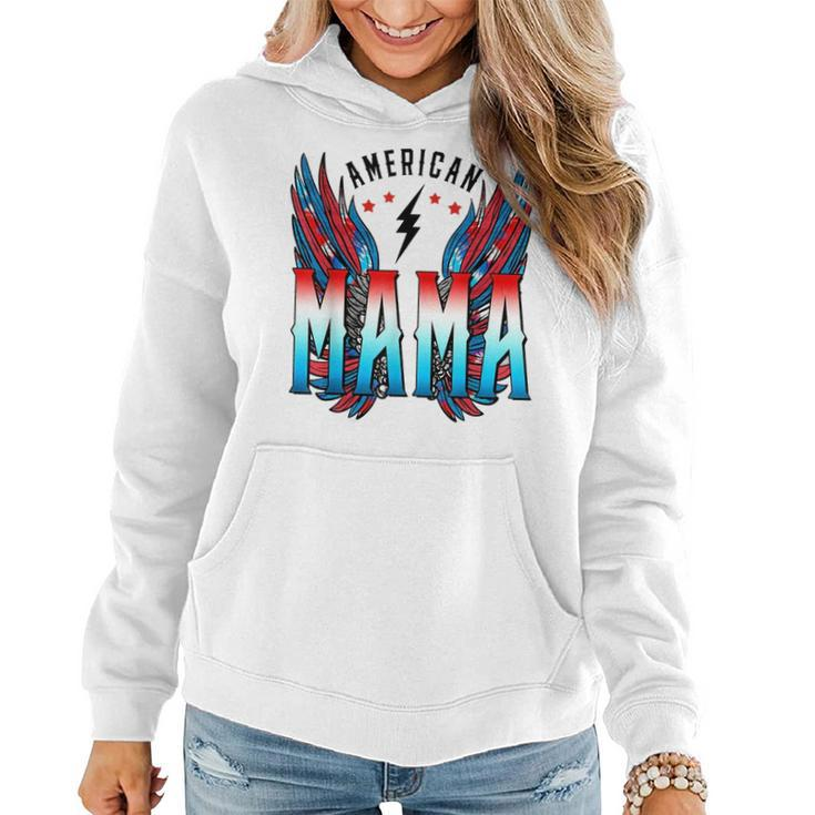 Vintage American Mama Wings 4Th Of July American Flag Family  Gifts For Mama Funny Gifts Women Hoodie