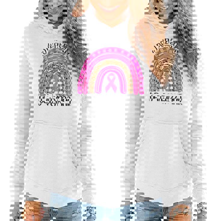 On Wednesday We Wear Pink Rainbow Breast Cancer Fighter Women Hoodie