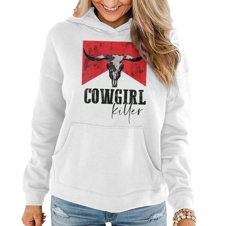 Western Cowboy Vintage Cowgirl Killers Cow Skull Rodeo  Rodeo Funny Gifts Women Hoodie