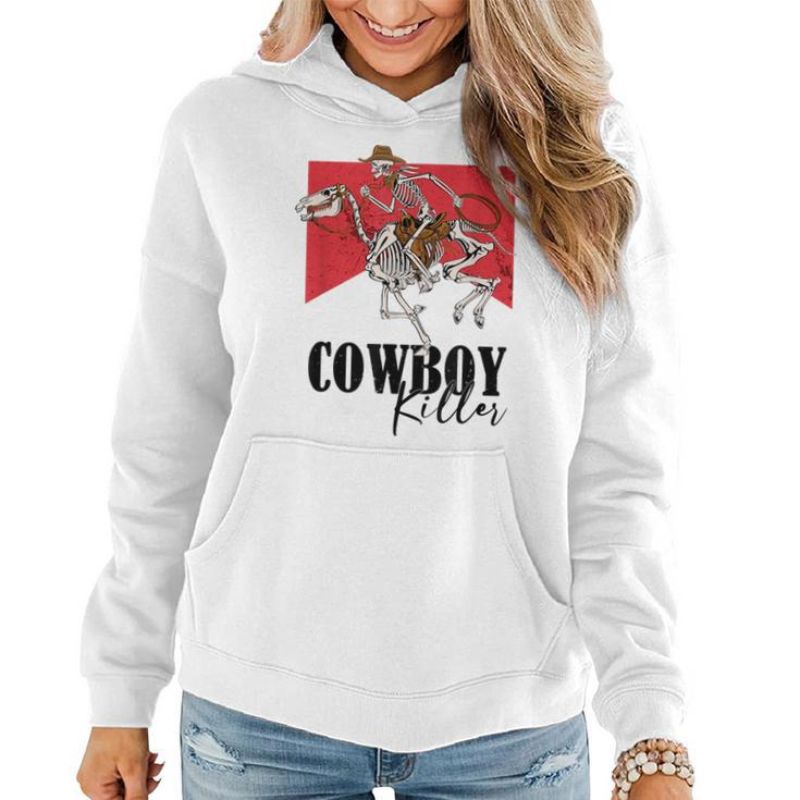 Western Cowgirl Cowboy Killers Skeleton Riding Horse Rodeo  Rodeo Funny Gifts Women Hoodie