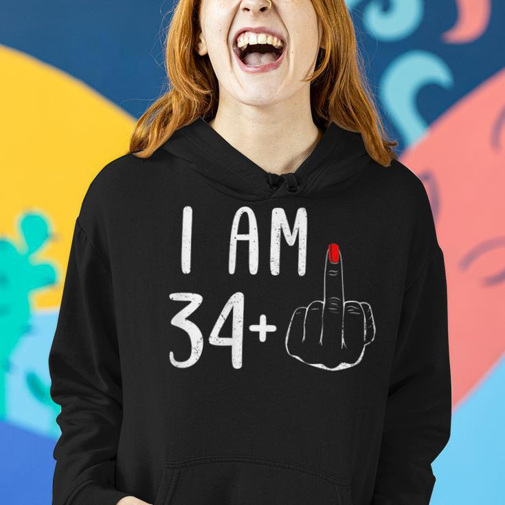 I Am 34 Plus 1 Middle Finger For A 35Th Birthday For Women Women Hoodie Gifts for Her