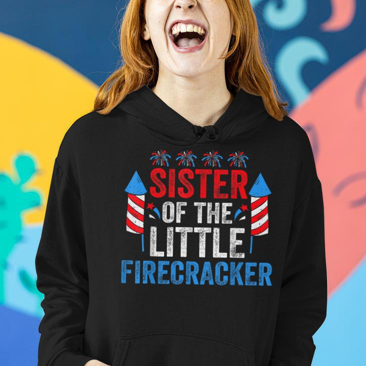 4Th Of July Birthday Sister Of The Little Firecracker Women Hoodie Gifts for Her