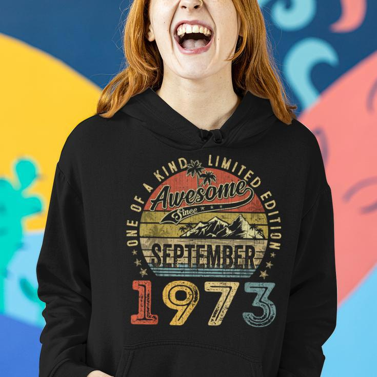 50 Year Old Awesome Since September 1973 50Th Birthday Women Hoodie Gifts for Her