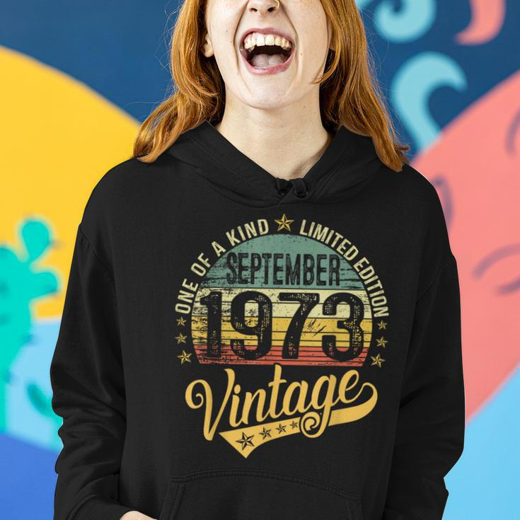 50Th Birthday 50 Years Vintage September 1973 Retro Women Hoodie Gifts for Her