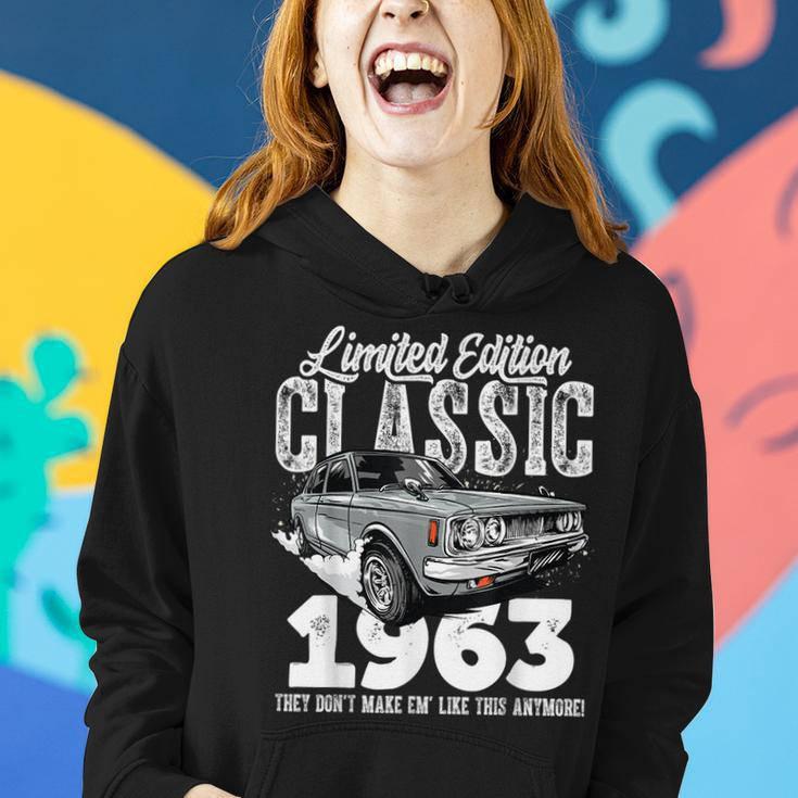 60Th Birthday Vintage Classic Car 1963 B-Day 60 Year Old Women Hoodie Gifts for Her