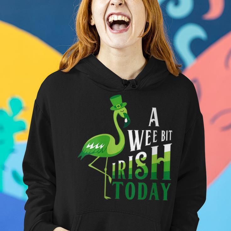 A Wee Bit Irish Today Flamingo St Patricks Day Women Hoodie Gifts for Her