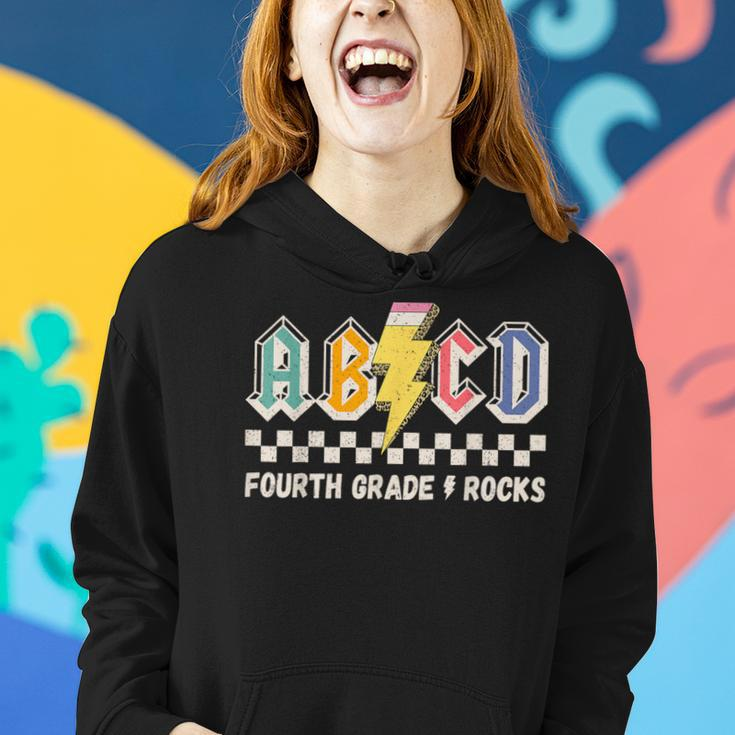 Abcd Fourth Grade Rocks Pencil Lightning Teachers Rock Boys Women Hoodie Gifts for Her
