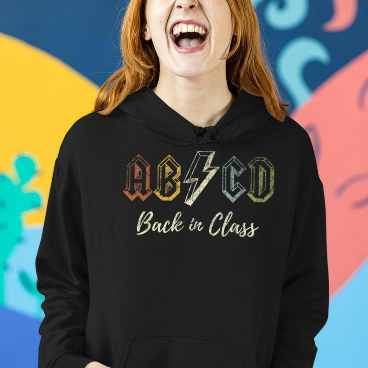 Abcd Teacher Rock Back To School Teacher Student Rock Women Hoodie Gifts for Her