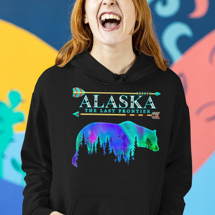 Alaska State Pride Alaska Northern Lights Alaskan Bear Women Hoodie Gifts for Her