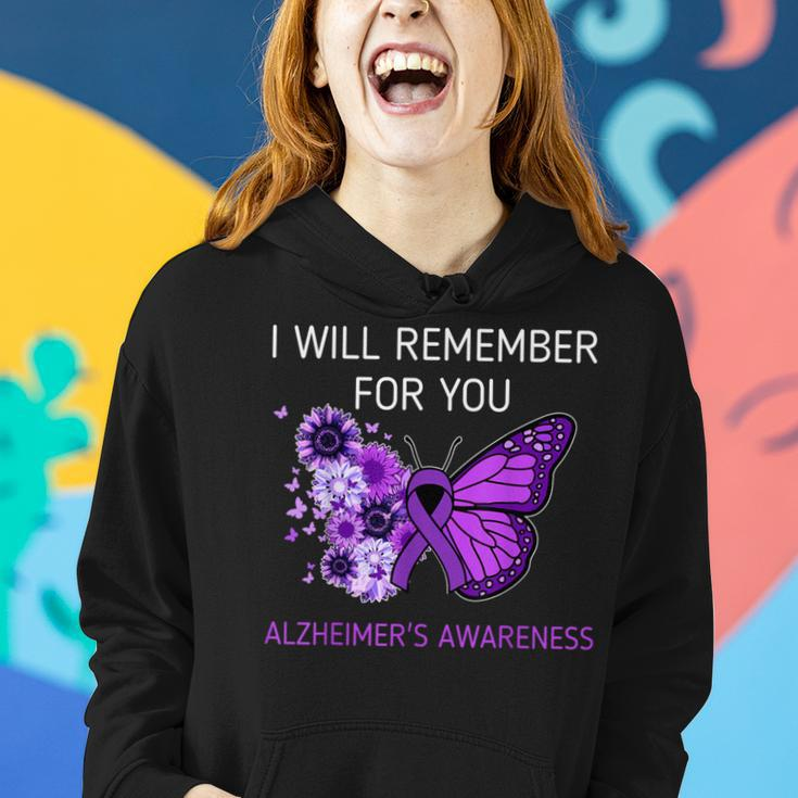 Alzheimer's Awareness I Will Remember You Butterfly Women Hoodie Gifts for Her