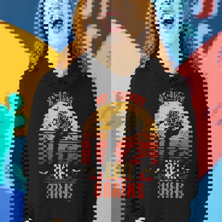 Art Teachers Love Brains Funny Teacher Halloween Gift Gifts For Teacher Funny Gifts Women Hoodie Gifts for Her