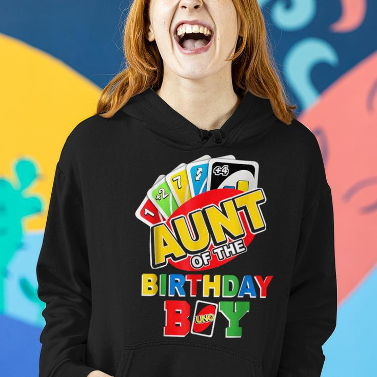 Aunt Of The Birthday Boy Uno Mom Mommy Mama 1St Bday Women Hoodie Gifts for Her