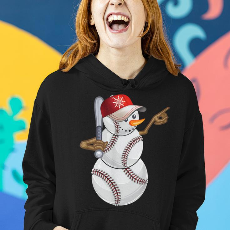Baseball Snowman Balls Baseball Hat Snow Christmas Women Women Hoodie Gifts for Her