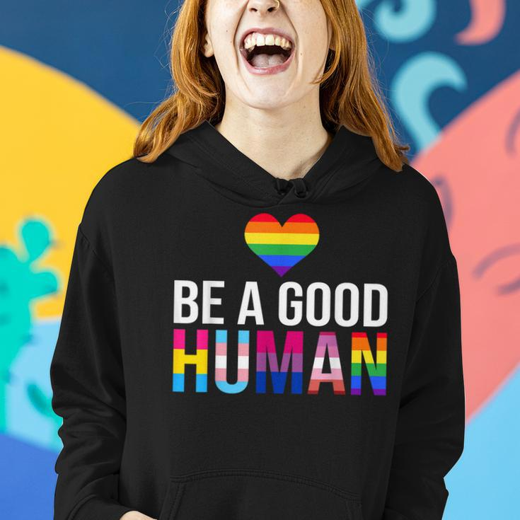 Be A Good Human Lgbt Lgbtq Gay Lesbian Pride Rainbow Flag Women Hoodie Gifts for Her