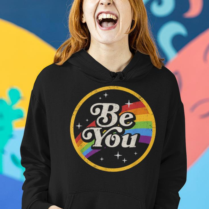 Be You Rainbow Flag Galaxy Lgbtq Pride Gay Lgbt Ally Pride Women Hoodie Gifts for Her