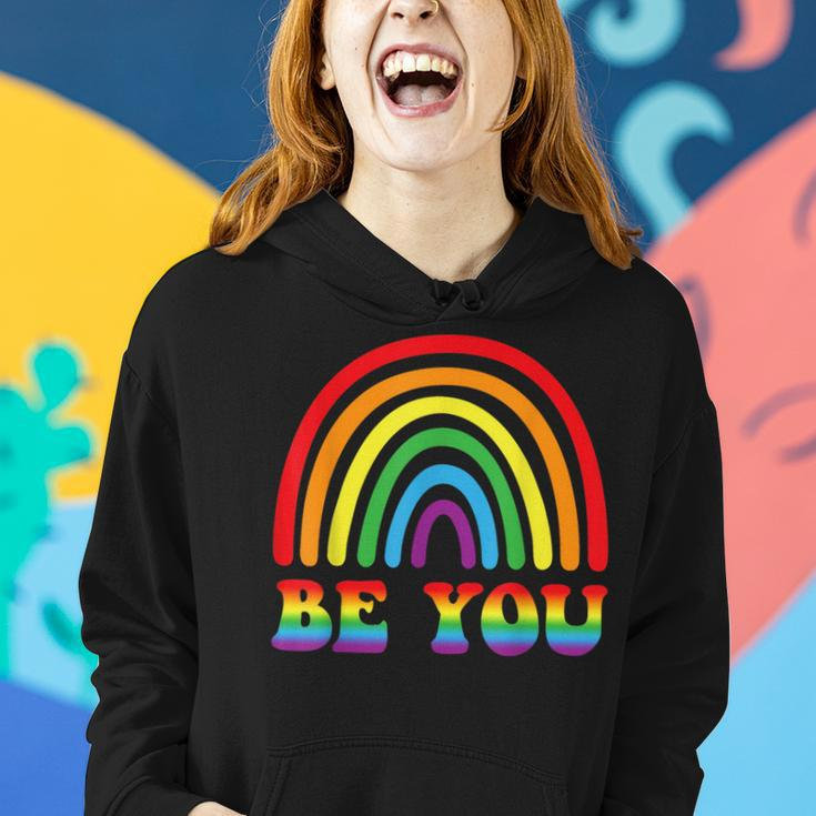 Be You Rainbow Lgbt Flag Gay Pride Month Lesbian Women Hoodie Gifts for Her