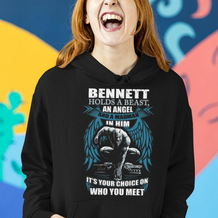 Bennett Name Gift Bennett And A Mad Man In Him V2 Women Hoodie Gifts for Her