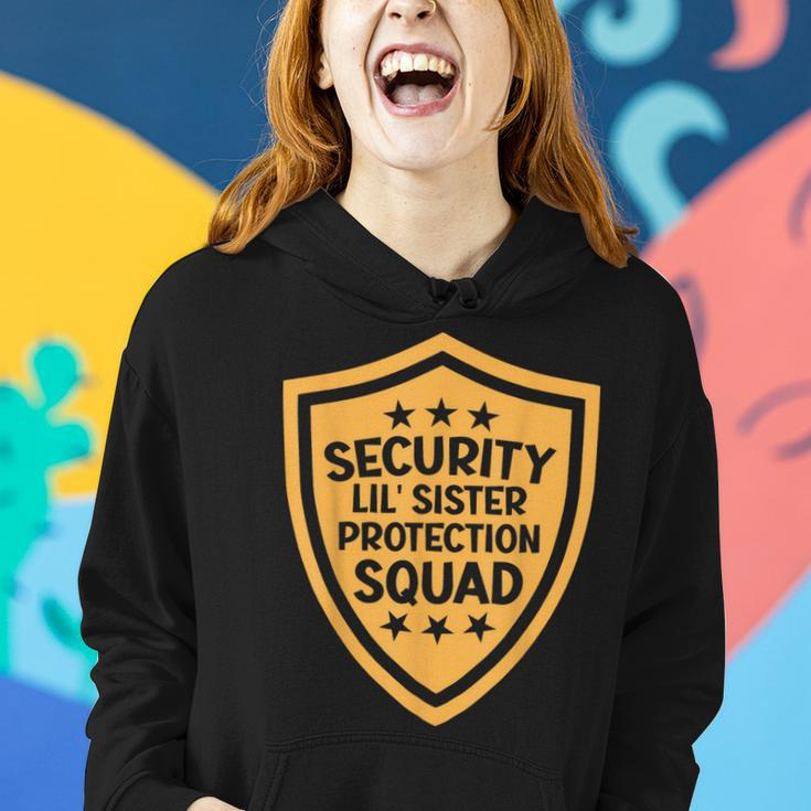 Big Brother Security Lil Sister Protection Squad Pregnancy Gifts For Sister Funny Gifts Women Hoodie Gifts for Her