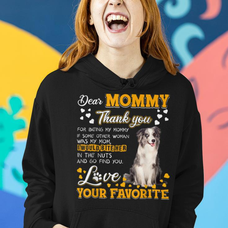 Blue Merle Collie Dear Mommy Thank You For Being My Mommy Women Hoodie Gifts for Her