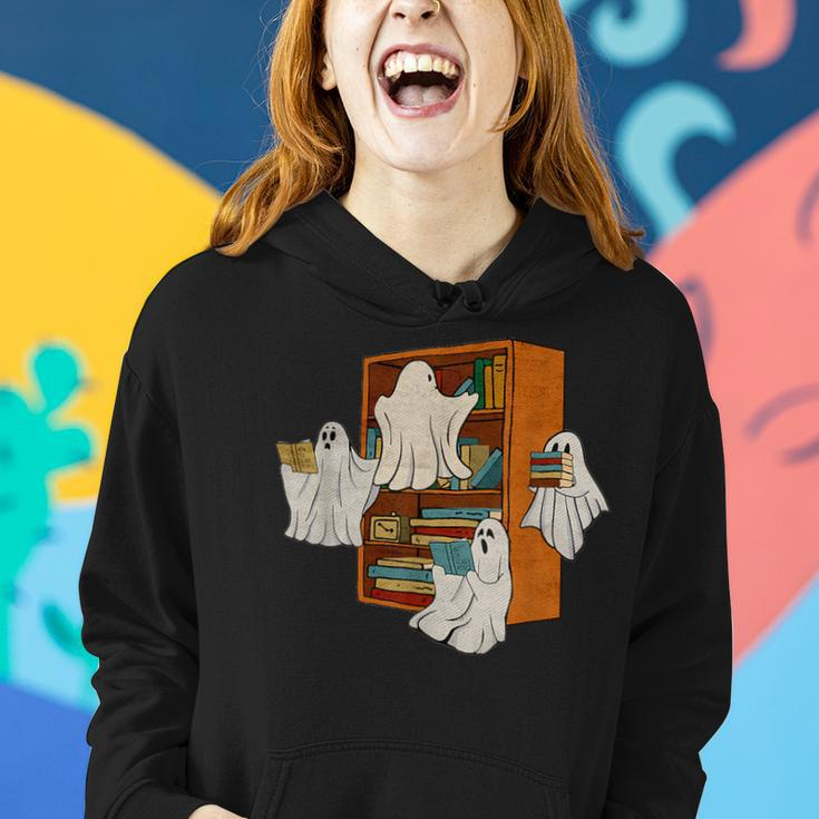 Boo Books Ghost Librarian Halloween Teacher Reading Lover Women Hoodie Gifts for Her