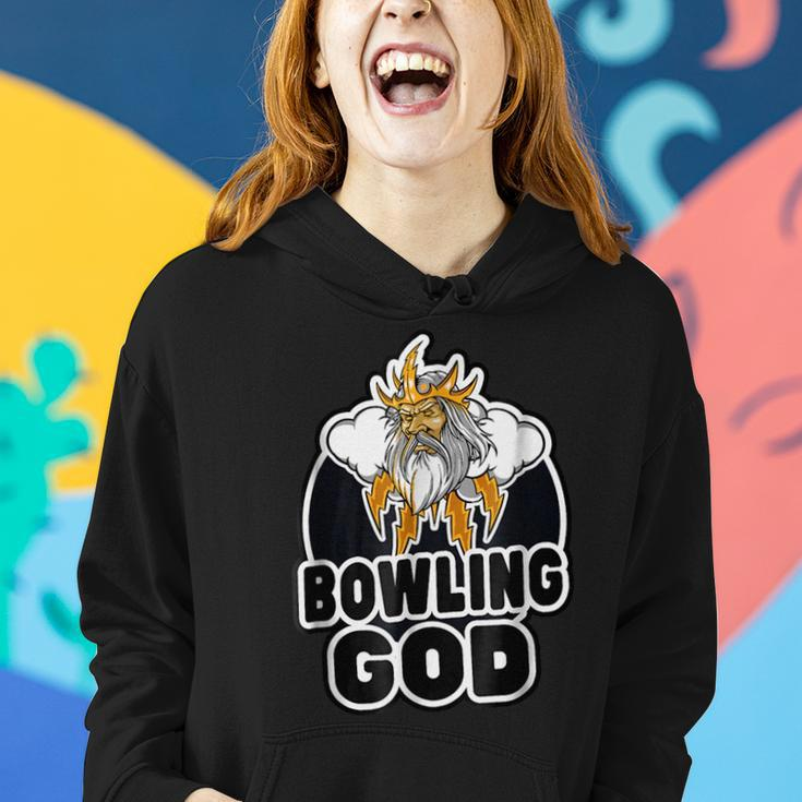 Bowling God Retro Funny Ball Party Graphic Bowlers Bowling Funny Gifts Women Hoodie Gifts for Her