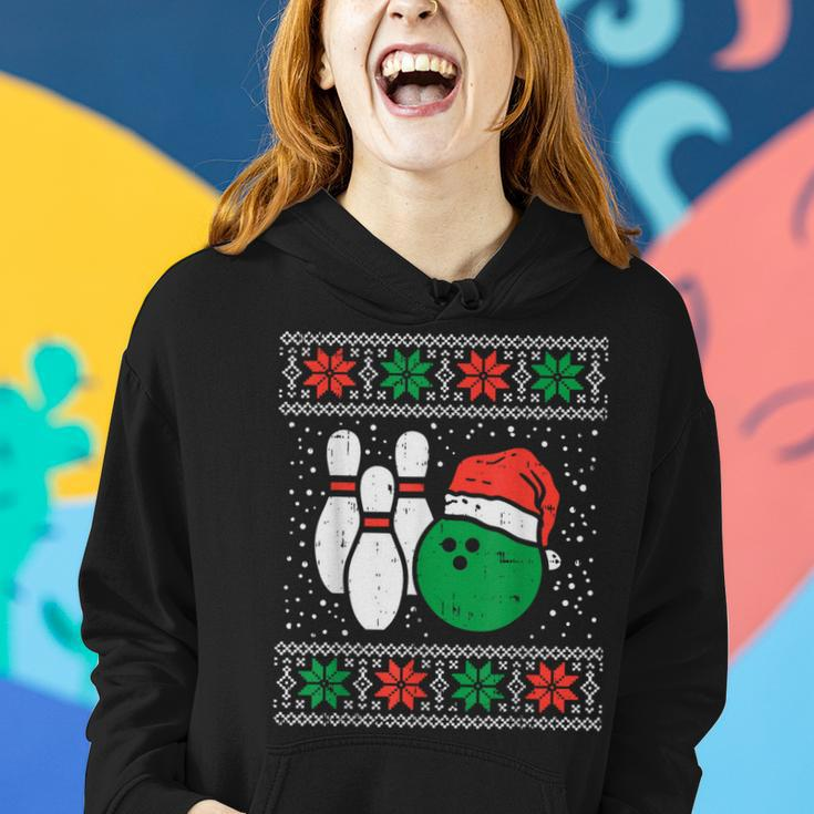 Bowling Ugly Christmas Sweater Sport Bowls Xmas Women Hoodie Gifts for Her