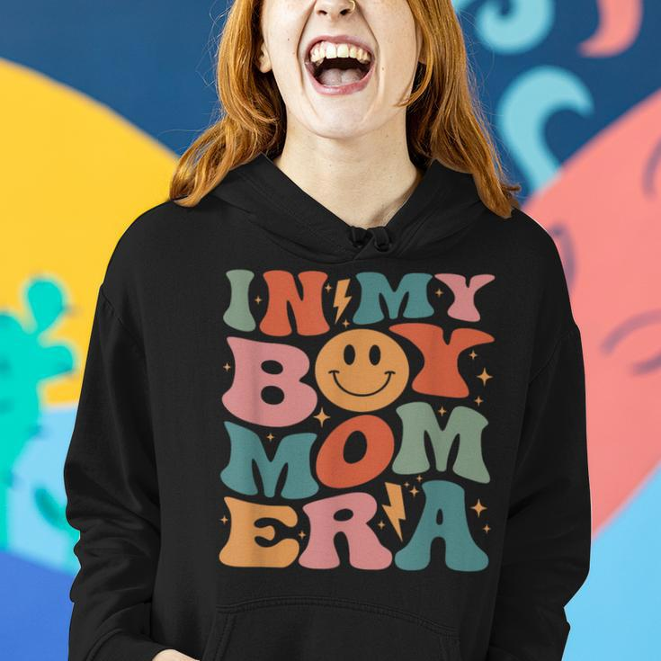 In My Boy Mom Era Groovy Mom Of Boys Gifts Funny Mothers Day Women Hoodie Gifts for Her