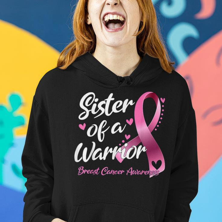 Breast Cancer Fighter Awareness Sister Of A Warrior Women Hoodie Gifts for Her