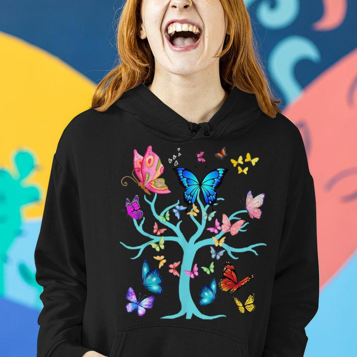 Butterfly Lovers Butterflies Circle Around The Tree Design Women Hoodie Gifts for Her