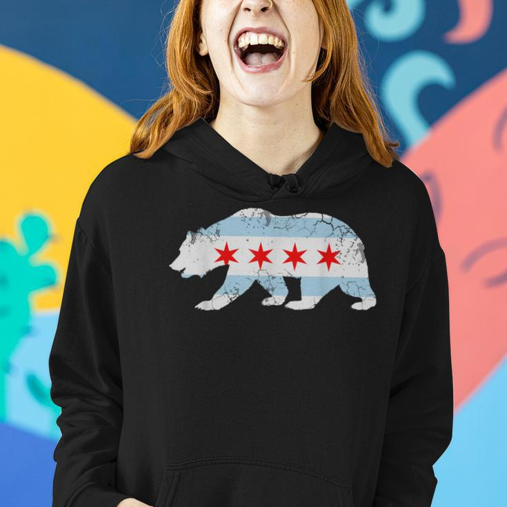 California Bear Chicago Flag Transplant Family Home Women Hoodie Gifts for Her