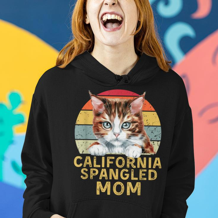 California Spangled Cat Mom Retro Cats Heartbeat Women Hoodie Gifts for Her