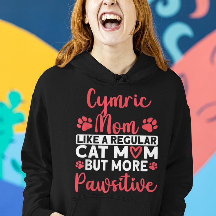 Cat Mom But More Pawsitive Cymric Cat Mom Women Hoodie Gifts for Her