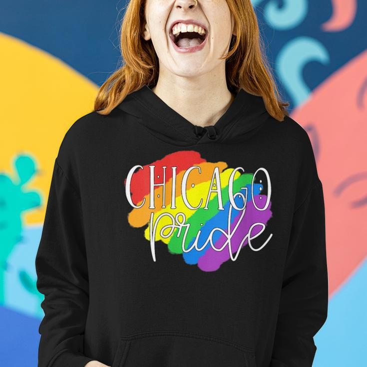 Chicago Pride Lesbian Gay Lgbtq Rainbow Flag Gift Lesbian Women Hoodie Gifts for Her