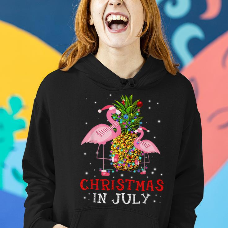 Christmas In July Funny Flamingo Pineapple Summer Women Hoodie Gifts for Her