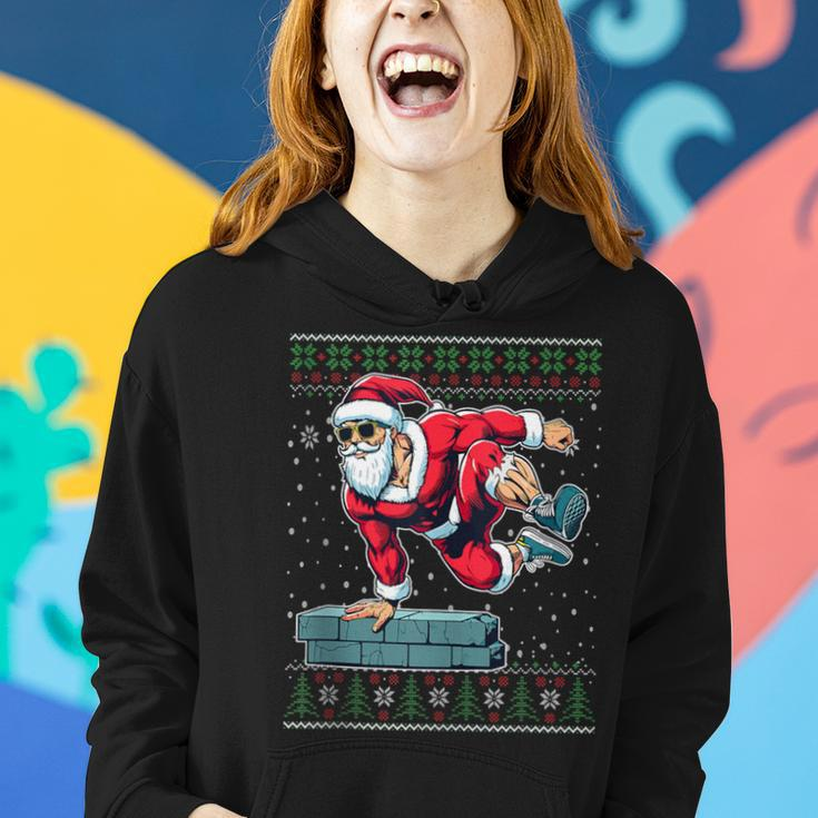 Christmas Santa Parkour Ugly Christmas Sweater Women Hoodie Gifts for Her
